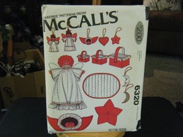 McCall&#39;s 6320 Christmas Ornaments, Angels, Placemat, Stars, Baskets Pattern - $10.05