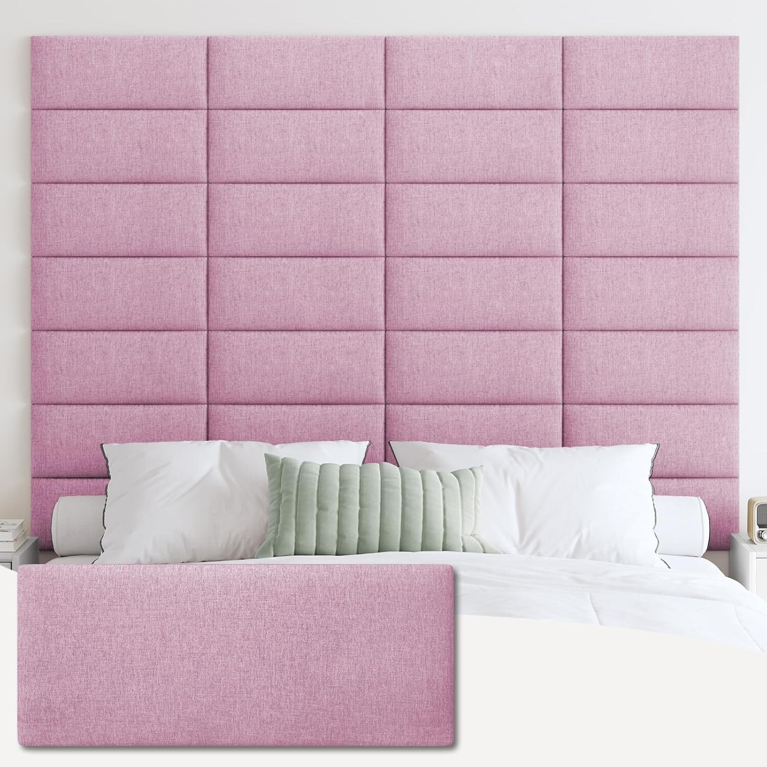 IFNOW Upholstered Wall Mounted Headboard, King 12 Panel 10x24 Fabric Lig... - $103.55