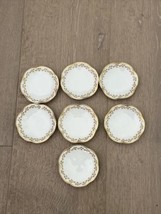 SET OF (7) VINTAGE A. LANTERNIER LIMOGES FLORAL PORCELAIN SAUCERS 3.25&quot;D - £31.92 GBP