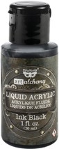 Finnabair Art Alchemy Liquid Acrylic Paint 1 Fluid Ounce-Ink Black - £11.49 GBP