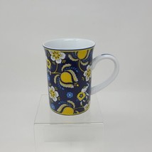 Vera Bradley Ellie 8oz Coffee Tea Mug Cup Blue Porcelain Poppy Flowers Elephants - £9.38 GBP
