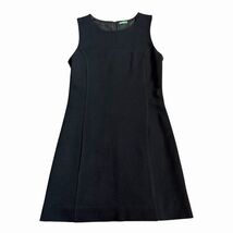 VTG Benetton Italy Womens Tailored Sleeveless Mini Dress Sz S Black Wool... - $14.80