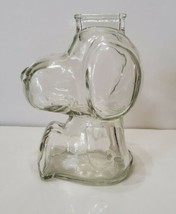 VINTAGE 1966 ANCHOR HOCKING HEAVY GLASS SNOOPY STILL BANK IN MINT CONDITION - $20.29