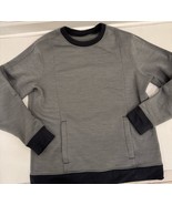 Lululemon Men s Long Sleeve Sweater Shirt Large Gray Black Front Pockets - $25.00