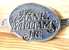 Vintage Hank Williama Jr. Fan Club Elektra Belt Buckle Cullman, Alabama ... - $71.24