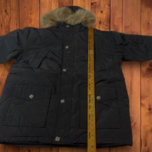 NWT XL Koman Duck Down Coat Black Fur Lined Hood Lots of Pockets - £56.61 GBP