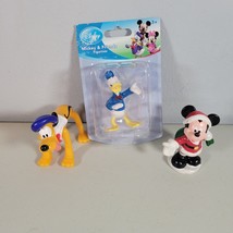Disney Toy Lot 4&quot; PVC Action Figure Mickey Santa and Donald Duck NIP - £9.36 GBP