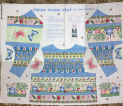 Cut &amp; Sew Vest Butterfly Green Thumb Fabric Panel DIY Fabric Traditions ... - £11.07 GBP