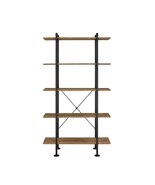 Nefo Bookshelf, Rustic Oak &amp; Black Finish - $412.59 CAD