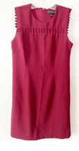 Madison Leigh Sleeveless Shift Dress Women&#39;s Sz 6 Maroon Scalloped Trim ... - £11.35 GBP