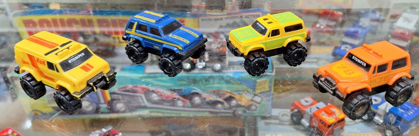 Rare 4 Safety Black Wheel 86 McDonalds Stomper 4x4 Vehicles Happy Meal Toys Item image 2