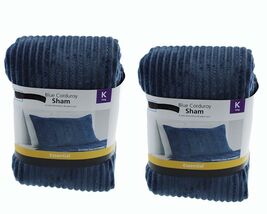 Pillow Sham Mainstays Essential Pillow Sham Blue Corduroy King 20 x36 in - $15.81