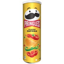 Pringles CLASSIC PAPRIKA Potato Chips -165g -FREE SHIPPING-DAMAGED CAN - $10.01
