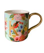 Anthropologie Floral Coffee Mug K Initial Gold Initial Bouquet Pretty Ce... - $8.91