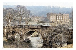 ptc7107 - Derbys&#39; - An early view across Chatsworth House &amp; Bridge - print 6x4 - £2.16 GBP