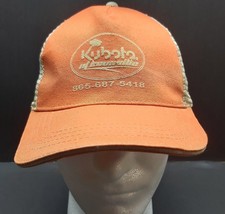 Pre Owned Kubota Of Knoxville Hook &amp; Loop Mesh Trucker Snapback Hat Cap Orange - £7.66 GBP