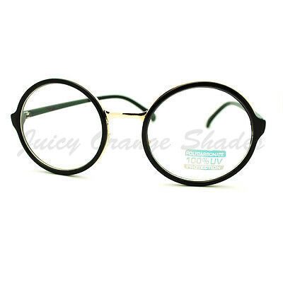 Rond Transparent Lentille Lunettes Classique Cercle Cadre de Vue Unisexe - $9.14