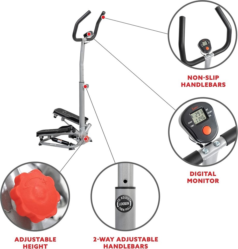 Space-Saving Twist Stepper with Twisted Resistance Bands and Free SunnyFit App Item image 5