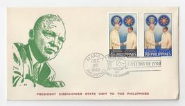 Philippines FDC 1960 Eisenhower State Visit Cover Sc# 823 824 - £4.77 GBP