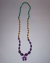 Mardi Gras New Orleans Krewe Of Rex Mardi Gras Bead Necklace Purple Gree... - $15.95