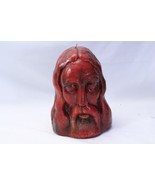Jesus Christ Head Bust Candle 9 1/2&quot; Tall  Red Wax - €32,57 EUR