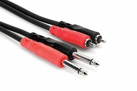 Hosa - CPR-203 - Two 1/4" Phone Male to Two RCA Male Unbalanced Cable - 9 ft. - £12.78 GBP