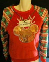 Disney Christmas Reindeer Bling Sweater top red medium 7 - 9 teen junior - £16.79 GBP