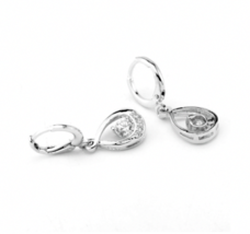 14k White Gold Plated Si1ver .00Ct Simulated Diamond Drop/Dangle Gift Earrings - £78.20 GBP