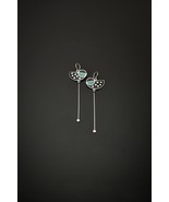 Sterling Silver Earrings - Green and Black Pendulum - $106.90 CAD