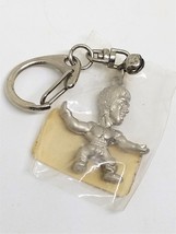 Bruce Lee Mini Figure Silver Metal Keychain Key Ring #02 - 1990s Japan I... - $24.90