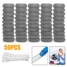 50Pcs Washing Machine Lint Traps Snare Drain Filter Screen Steel Wire Me... - £23.04 GBP