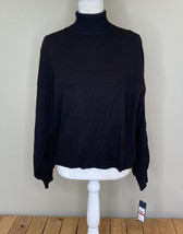Rachel Roy NWT $89 Women’s Ribbed Turtleneck Sweater Size XS Black H6 - £17.28 GBP