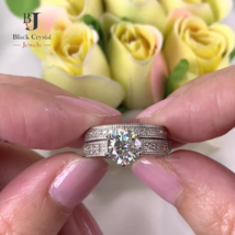 1.25Ct Round Lab Created Diamond Vintage Eternity Wedding Ring Set 14K Gold Over - £93.44 GBP