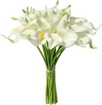 White Fake Flowers Artificial Calla Lily Silk Flowers  20Pcs 13.4&quot; for Mother&#39;S - £21.68 GBP