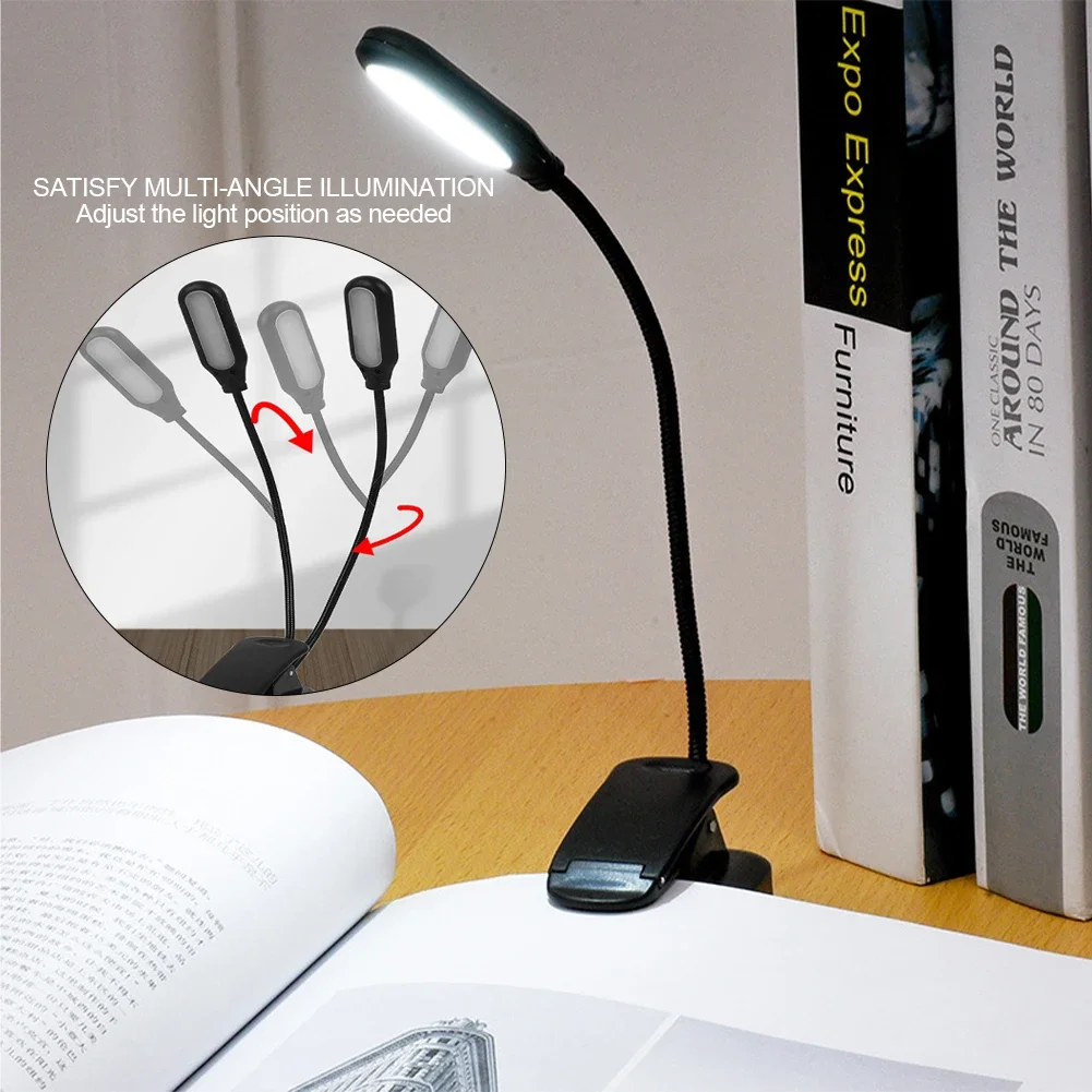 Mini LED Book Night Light Table Lamp Eye Protection Adjustable Clip-On D... - $7.93