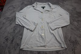 Lauren Ralph Lauren Shirt Women Large Striped Long Sleeve Button Up Casu... - £18.18 GBP