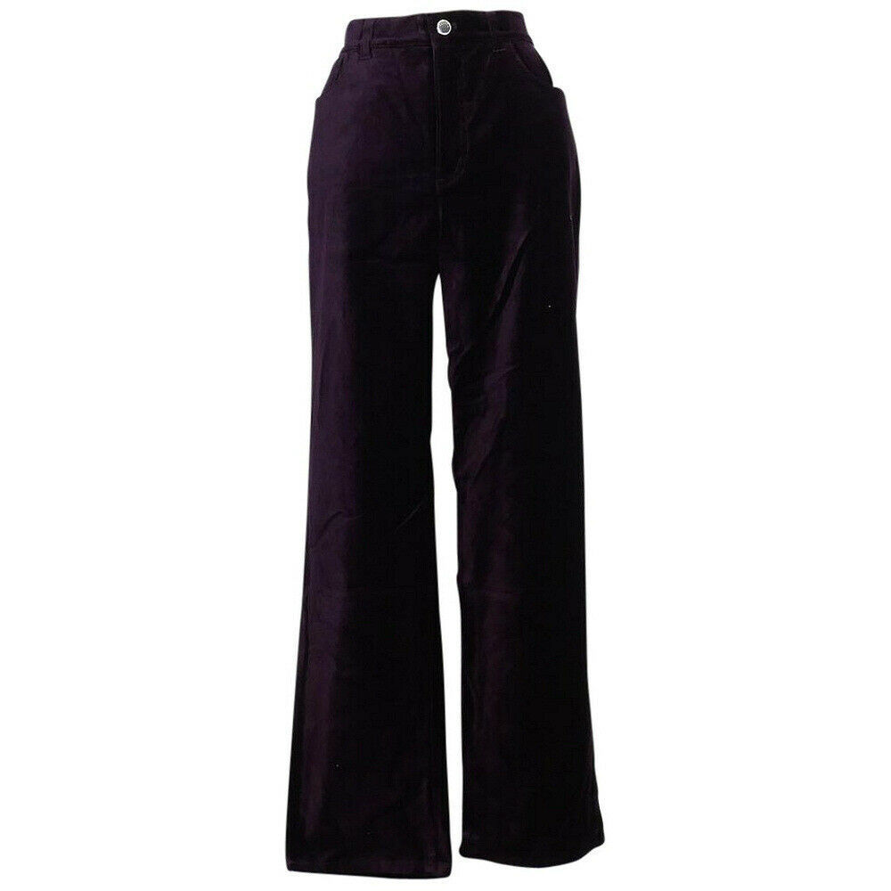 RALPH LAUREN Amethyst Purple Stretch Velveteen Straight 5 Pocket Pants 12 - $59.99