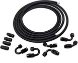 An8 -8an Stainless Steel Braided Oil Fuel Line Hose+fitting Hose End Ada... - $128.01