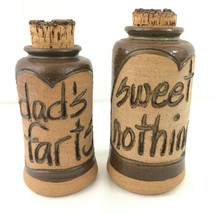 x2 Stoneware Cork Top Bottles Dad&#39;s Farts &amp; Sweet Nothings - £39.55 GBP