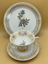 VTG  40&#39;s German porcelain  3 pc tea set white/gold/floral - £16.86 GBP