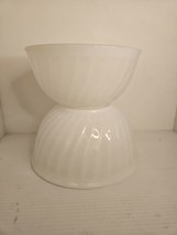 Set of (2) Vintage Anchor Hocking FIRE KING Swirl Milk Glass  #10 And #2 - $23.36