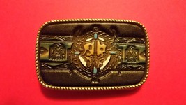 Vintage Steer Head Genuine Leather Leather Buckle Made In Usa - New - £7.87 GBP