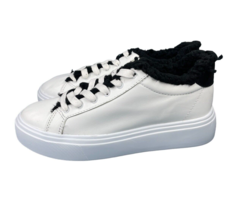 Schutz White Leather Platform Sneakers Black Faux Fur Lining SZ 6.5 New ... - £76.53 GBP