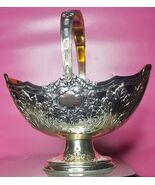 Vintage Silver-Plated Goldwashed Interior Handled Basket - $37.46 CAD