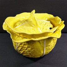 Secla Yellow Cabbage Leaf Soup Tureen with Lid Made in Portugal Vintage - £35.61 GBP