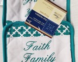 Set of 2 Same Printed Kitchen Pot Holders(7&quot;x7&#39;) FAITH FAMILY FRIENDS ON... - $7.91