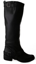 Naughty Monkey Mujer Bellatrix Alto Negro Botas de Equitación Con Cremallera - $21.06