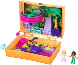 Micro Polly Pocket Jungle Safari Compact with 2 Micro Dolls and Accessories NEW - $12.95