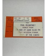 Paul McCartney World Tour ticket stub 11/27/1989 Friends of the Earth LA... - $27.25 CAD