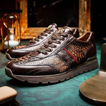 Brescia Washed Classic Calfskin Fashion Sneaker Men's Cognac image 9